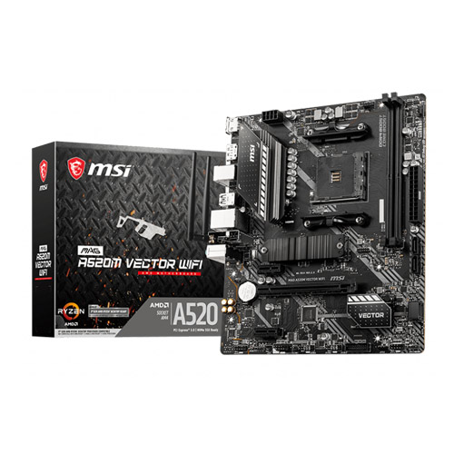 MSI MAG A520M VECTOR WIFI AM4 Micro-ATX Motherboard – Powerful and Reliable for Gamers and PC Enthusiasts